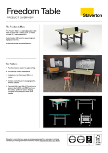 battery-powered height adjustable mobile table