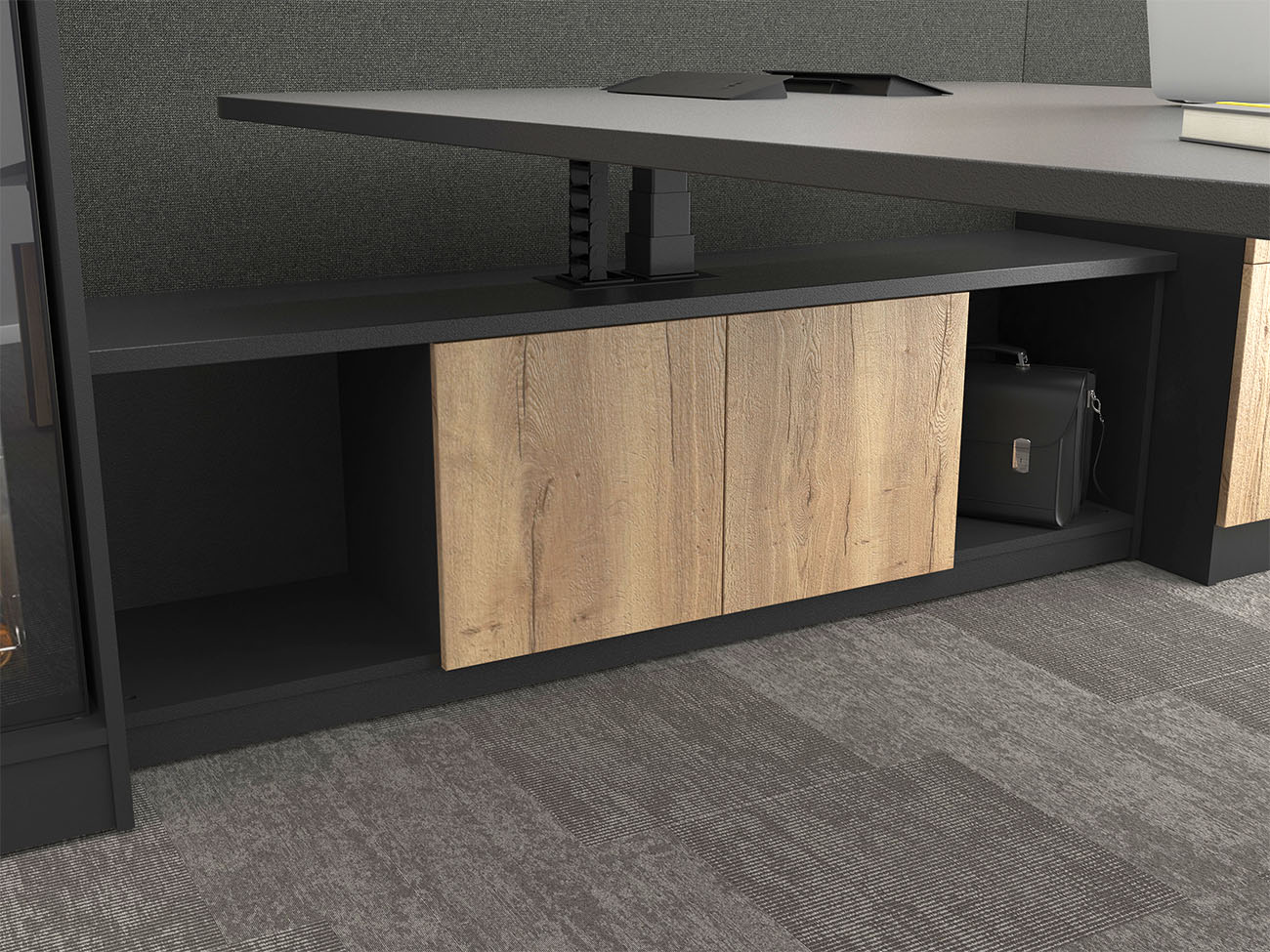 executive standing desk storage